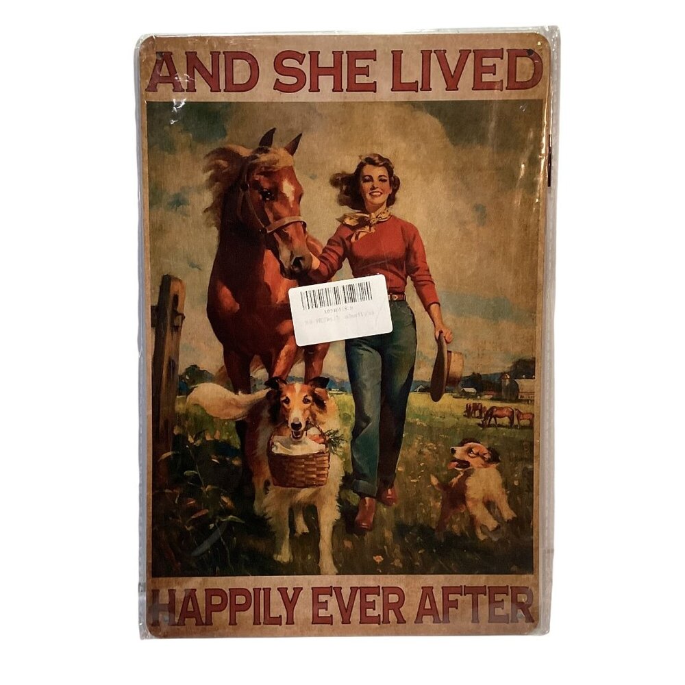 Nostalgic And She Lived Media Golden Era Pin Up Art Tin 12"x 8" Sign New